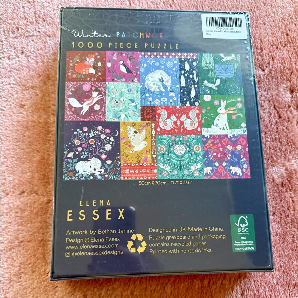 NWT Elena Essex Winter Patchwork 1000-Piece Puzzle - Picture 6 of 6